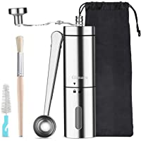 Gimars Molinillo de Café Manual de Acero Inoxidable- Portátil Molinillo de Café con Mano Ajustable para el hogar- la…